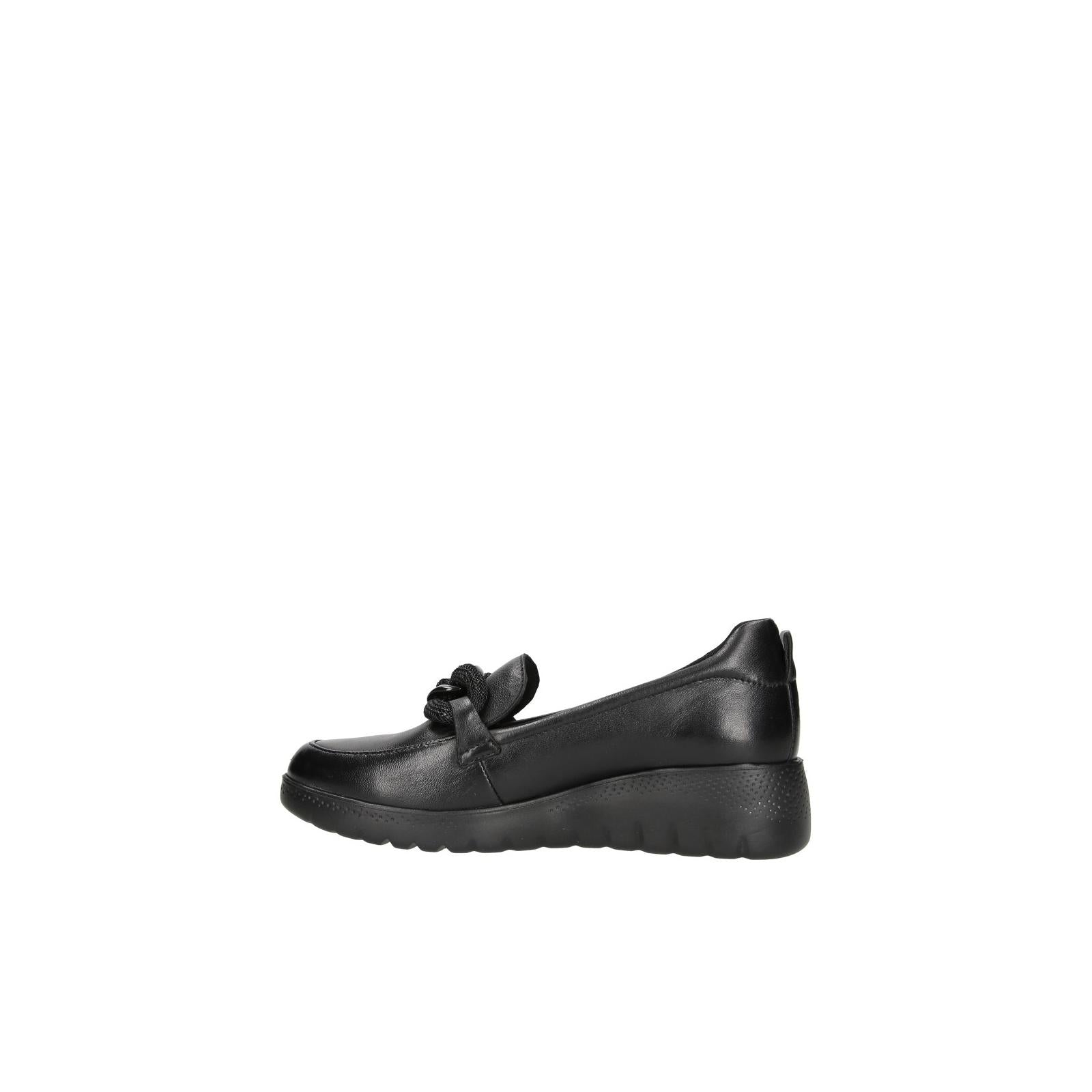 nanook mocassina invernale da donna nera con zeppa leggera