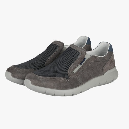 GRISPORT 43826V38 UOMO - Mocassino Slip-On SCAMOSCIATO BLU HECTOR VESUVIO + Beig