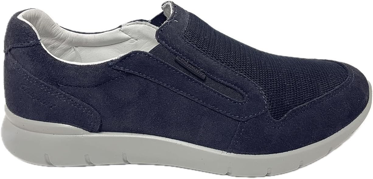 GRISPORT 43826V38 UOMO - Mocassino Slip-On SCAMOSCIATO BLU HECTOR VESUVIO + Beig