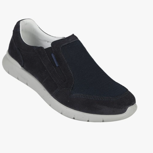 GRISPORT 43826V38 UOMO - Mocassino Slip-On SCAMOSCIATO BLU HECTOR VESUVIO + Beig