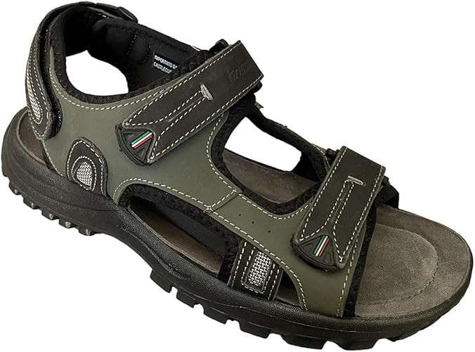 GRIPOSRT Sandali Uomo – Triplo Strappo – Suola Antiscivolo – Premium Nabuk – Off