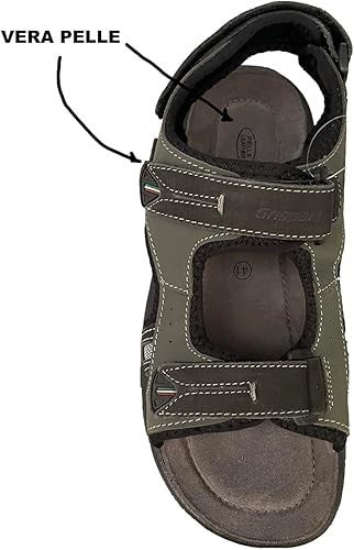 GRIPOSRT Sandali Uomo – Triplo Strappo – Suola Antiscivolo – Premium Nabuk – Off