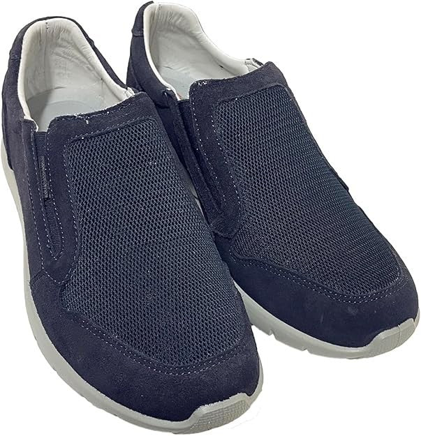 GRISPORT 43826V38 UOMO - Mocassino Slip-On SCAMOSCIATO BLU HECTOR VESUVIO + Beig