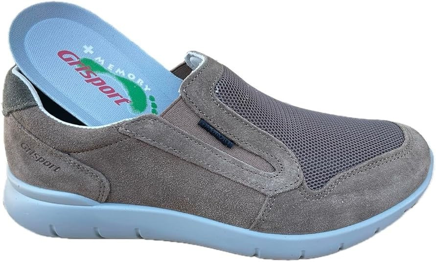 GRISPORT 43826V38 UOMO - Mocassino Slip-On SCAMOSCIATO BLU HECTOR VESUVIO + Beig