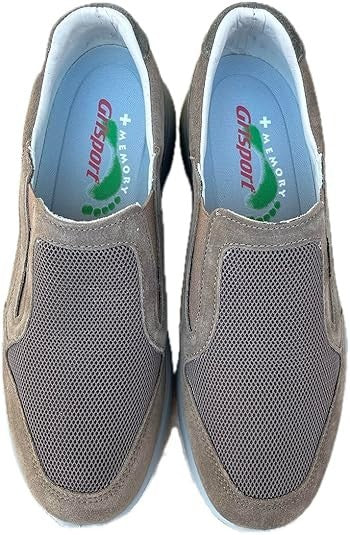 GRISPORT 43826V38 UOMO - Mocassino Slip-On SCAMOSCIATO BLU HECTOR VESUVIO + Beig