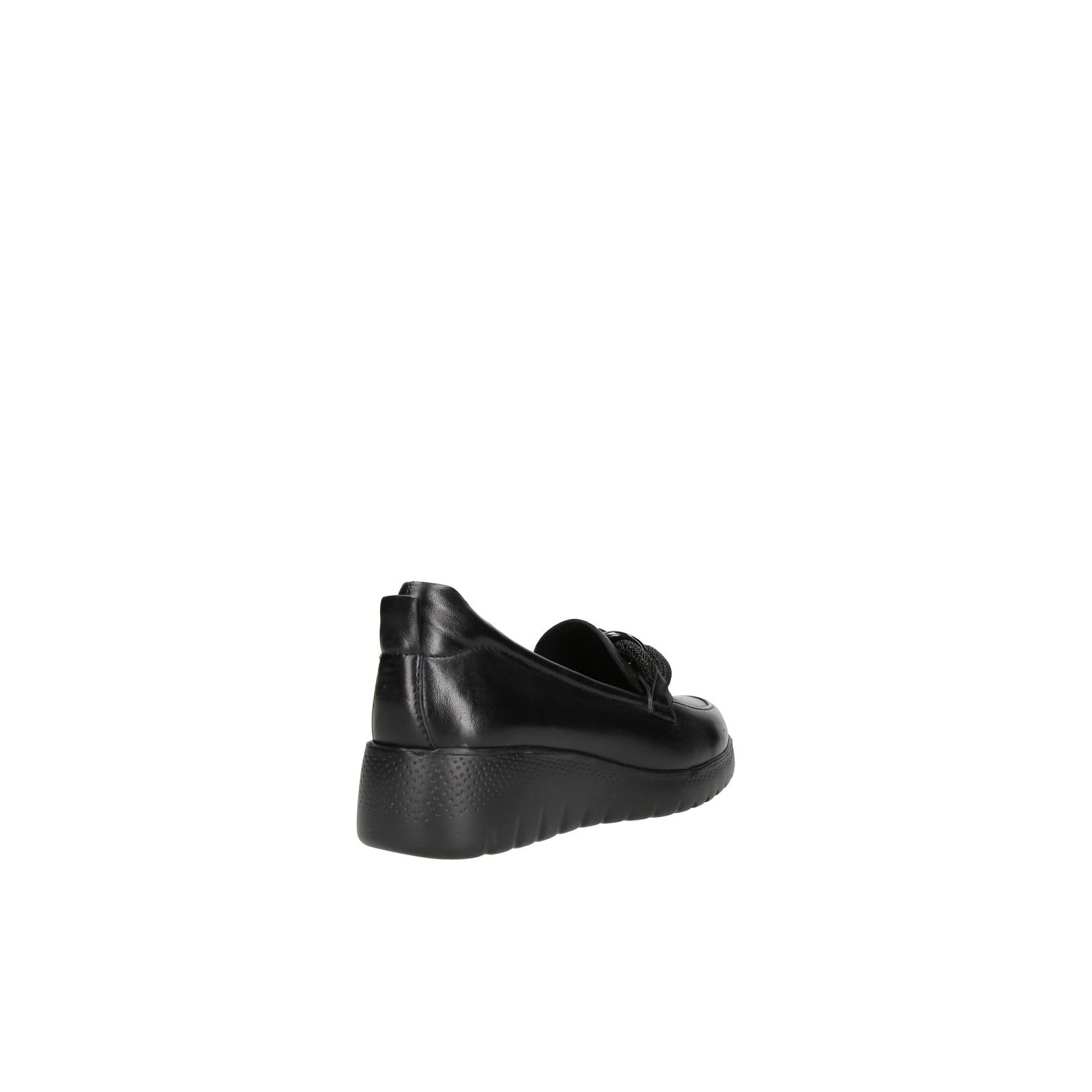 nanook mocassina invernale da donna nera con zeppa leggera