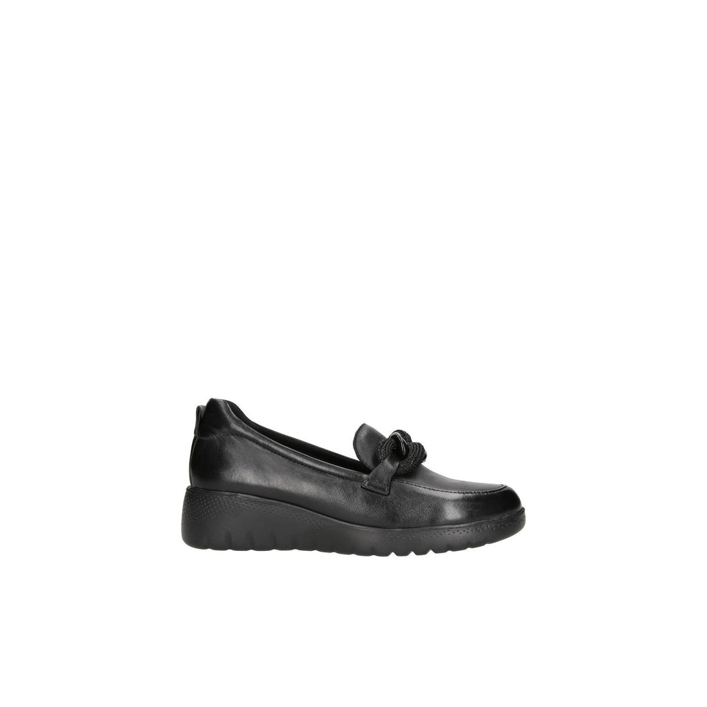 nanook mocassina invernale da donna nera con zeppa leggera