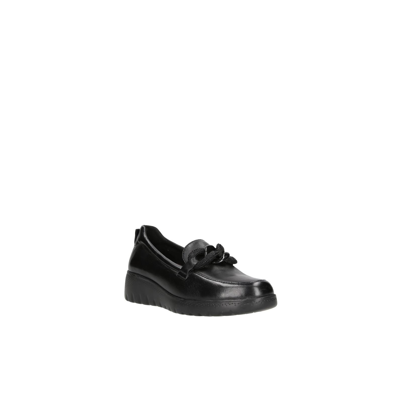 nanook mocassina invernale da donna nera con zeppa leggera