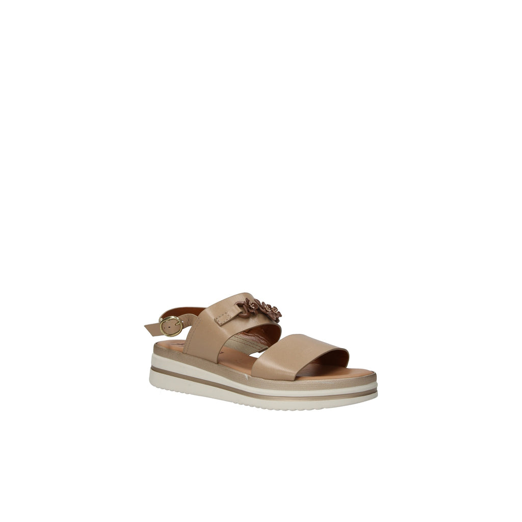 Donnaflo Art. 3340B Beige – Sandalo con Zeppa in Vera Pelle | Made in Italy