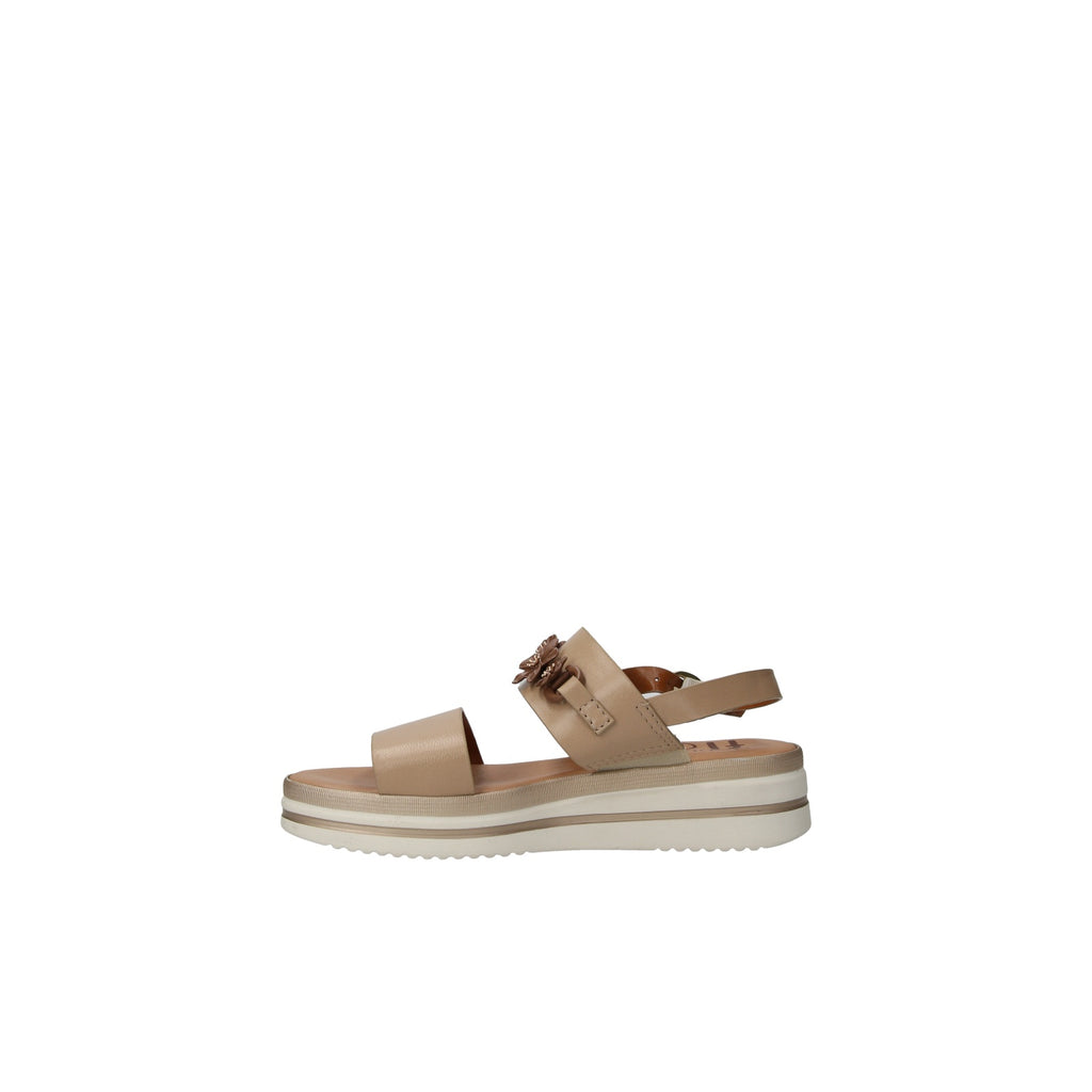 Donnaflo Art. 3340B Beige – Sandalo con Zeppa in Vera Pelle | Made in Italy