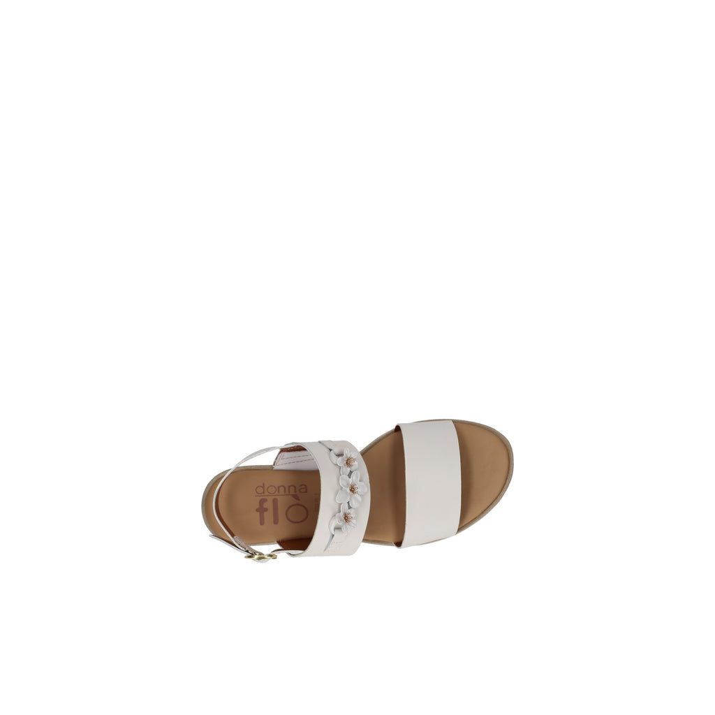 Donnaflo B1 Bianco – Sandalo con Zeppa in Vera Pelle | Made in Italy
