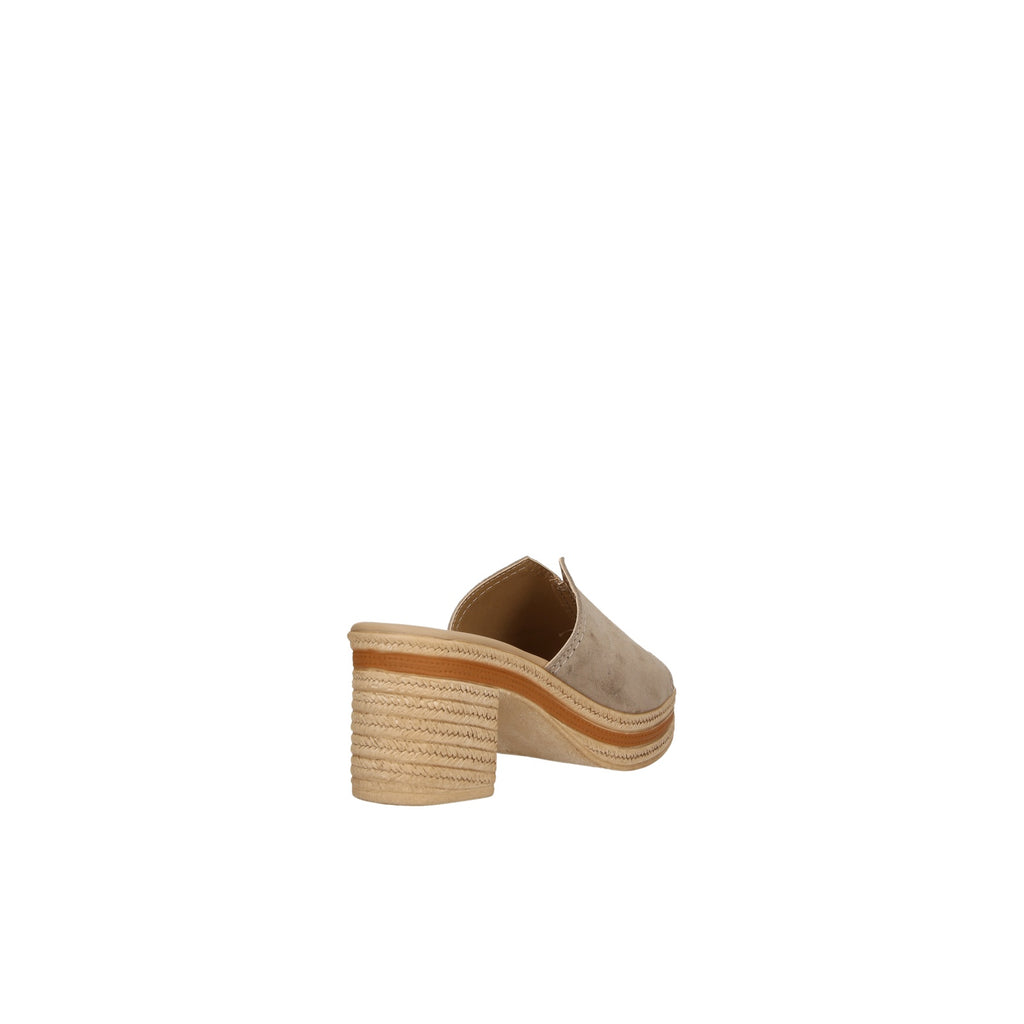 Florali' TF01 Terra – Ciabatta con Tacco Donna | Camoscio Beige | Made in Italy