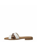 Ciabattina con Tacco 10 cm – Donna – Similpelle Bianca Ghepardo – Made in Italy