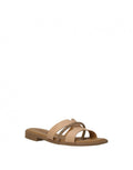 Floralì art pos134 beg camel con diamanti  ciabattina tac 10  sottopiede in pelle e memory