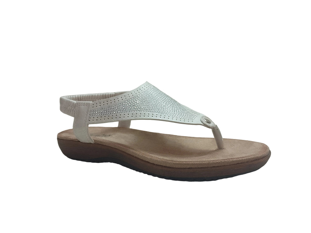 Infradito donna bianco argento yasmine art 40132 plantare