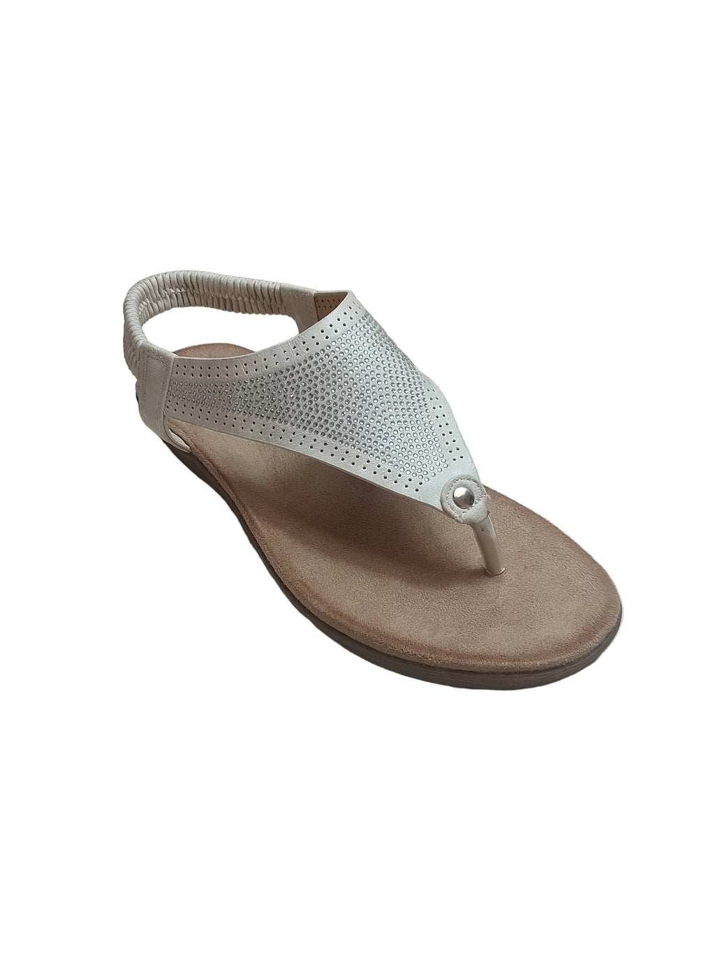 Infradito donna bianco argento yasmine art 40132 plantare
