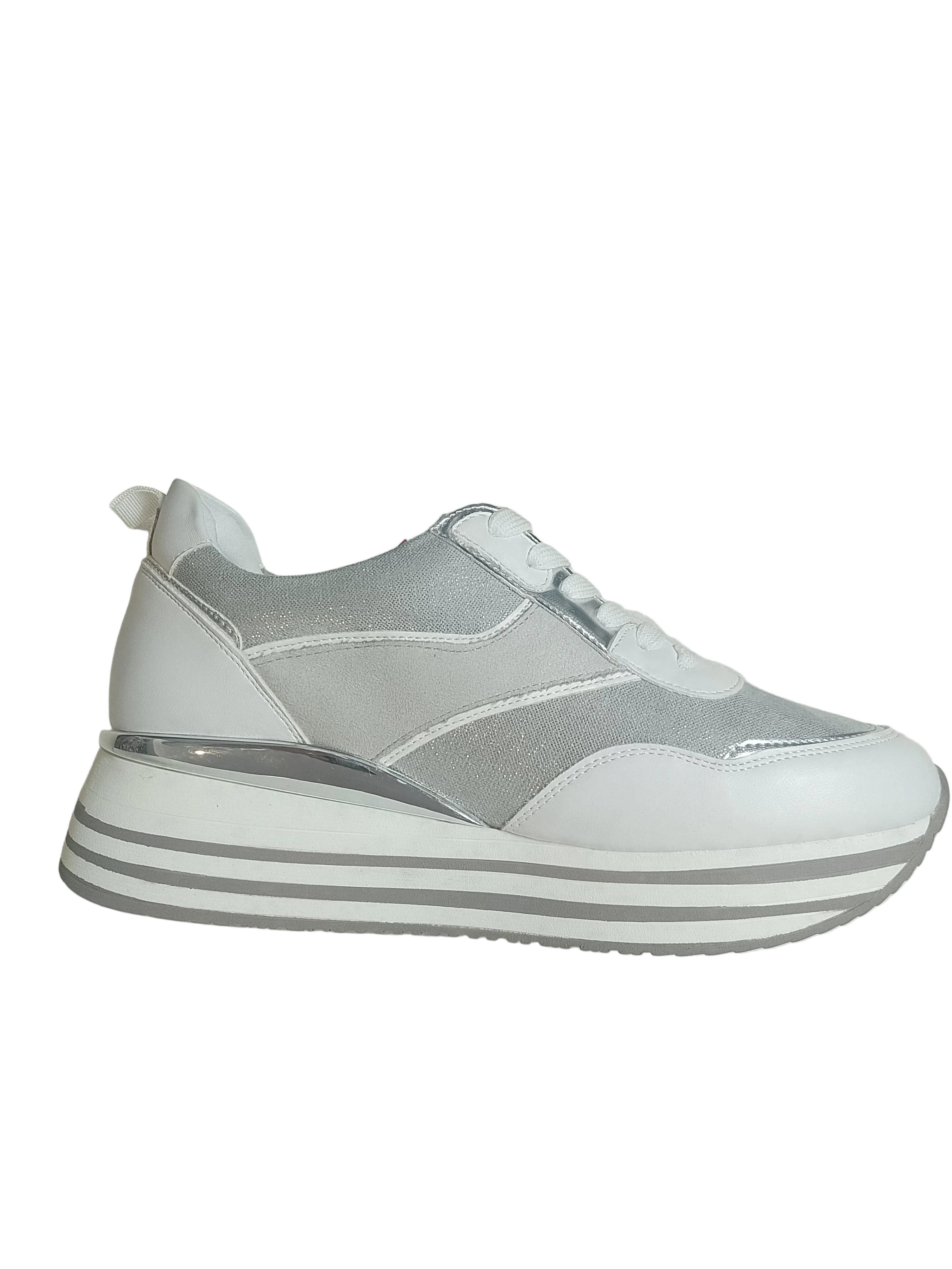 Wcubet sneakers bianco lacci casual donna estate 