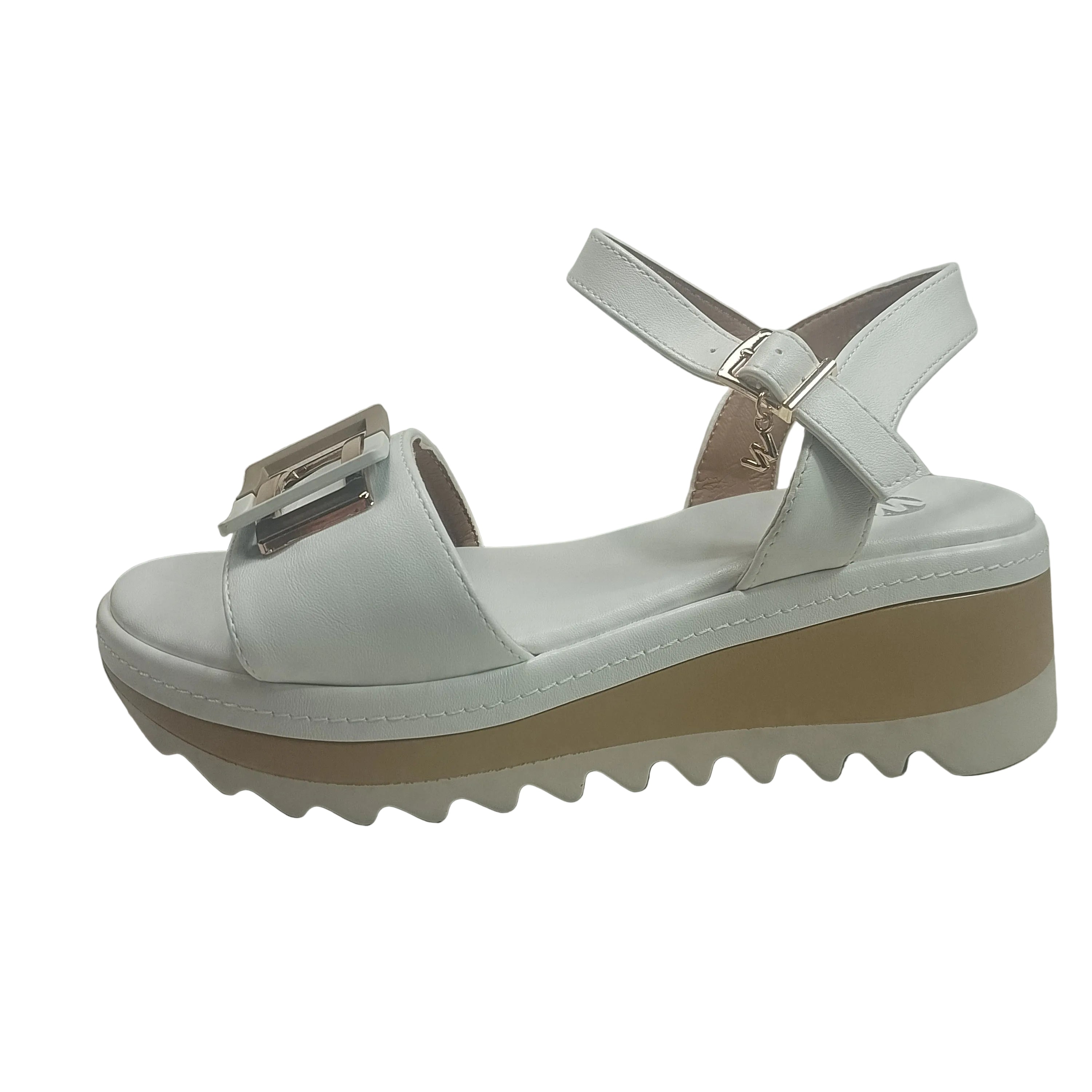 Sandalo donna bianco con platform wcubed