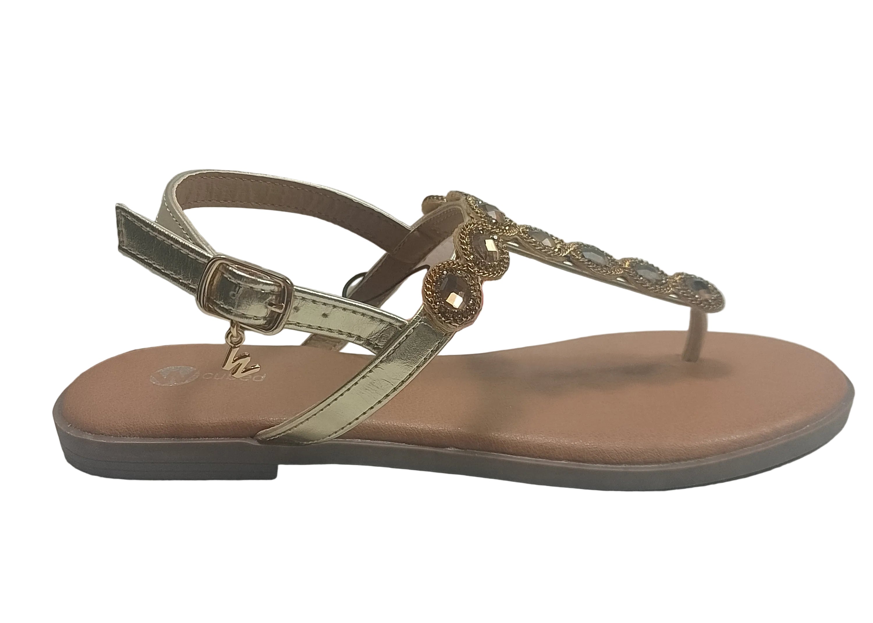 Infradito Donna WCubet – Tacco 10 Memory Foam con Accessorio Bronzo