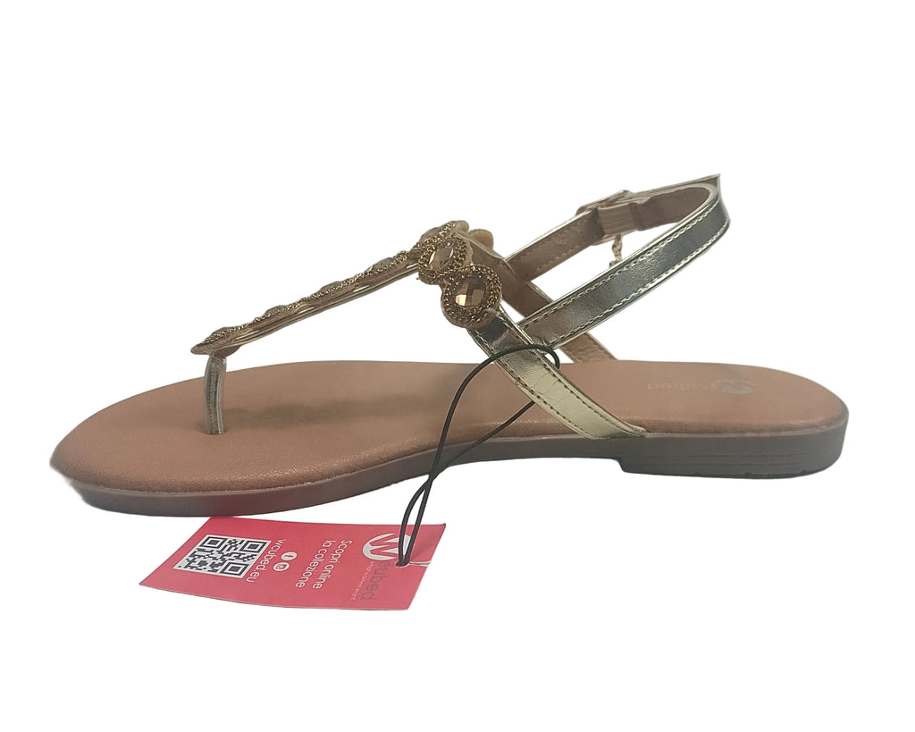 Infradito Donna WCubet – Tacco 10 Memory Foam con Accessorio Bronzo