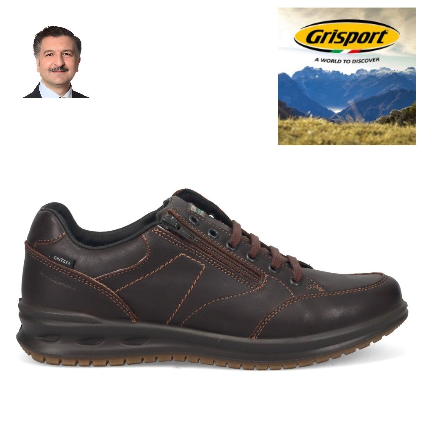 Scarpe Uomo Grisport Active 43069T8G T. Moro Touch – Pelle  – Autunno Inverno