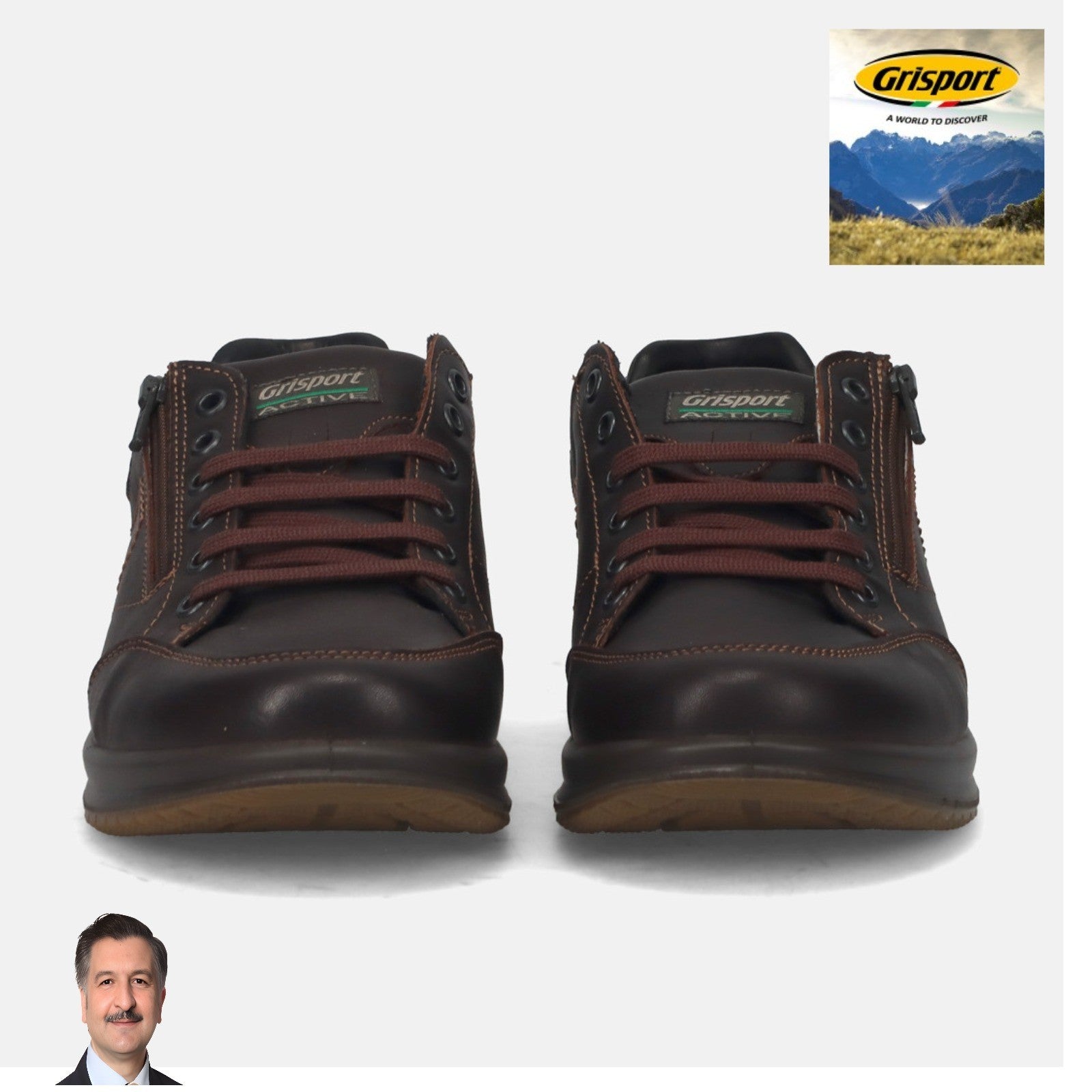 Scarpe Uomo Grisport Active 43069T8G T. Moro Touch – Pelle  – Autunno Inverno