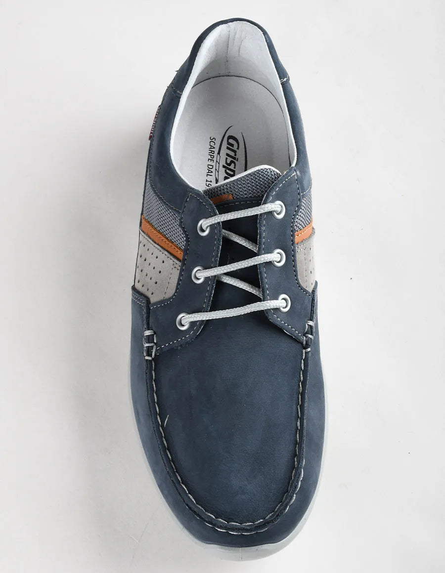 Grisport Art. 43900N16 – Scarpa Tubolare Uomo con Lacci in Nabuk Blu